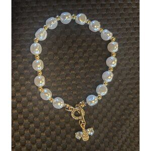 Freshwater Pearl Crystal Boho Braceletw Charm Women Gifts Jewelry New 8 inches